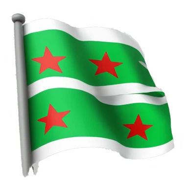 flag green and white and black with three red stars in the middle  sticker