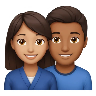 A darker Asian girl with brown eyes and dark brown hair, with her caucasian boyfriend who has hazel eyes and light brown hair. sticker