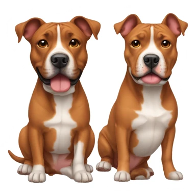 Two red Amstaff friends sticker