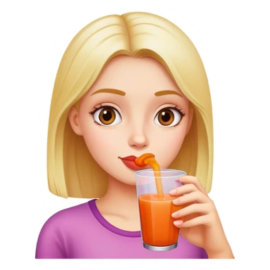 girl drinking booba juice sticker
