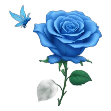 Blue rose with wings sticker