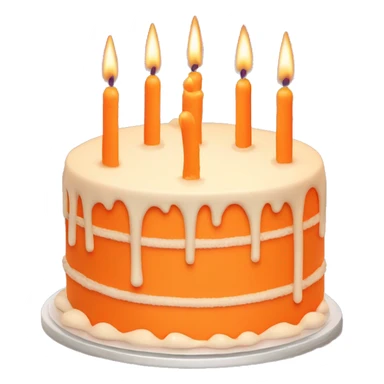 orange icing birthday cake with candles in a circle sticker