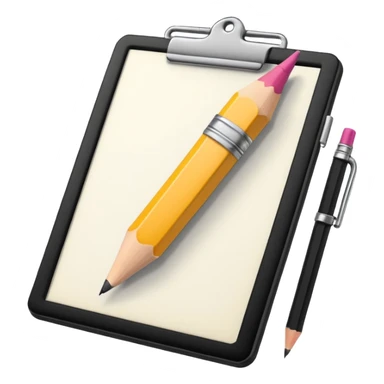 Create an icon representing the process of creating a black-and-white caricature. Include a pencil, a sketchpad with a humorous, exaggerated figure, and inking tools. Use bold lines and shading, with a transparent background. sticker
