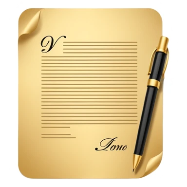 Contract golden paper signed sticker