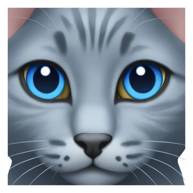 Russian blue cat face with blue eyes sticker