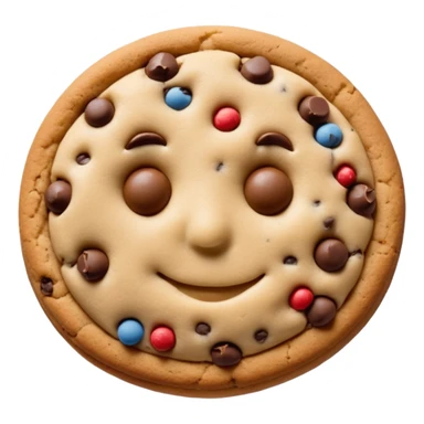 {
    "type": "object",
    "look": "chocolate chip cookie man, round chips, baked surface, front view",
    "description": "a cookie man made of chocolate chip dough, with visible chips and soft edges"
  } sticker