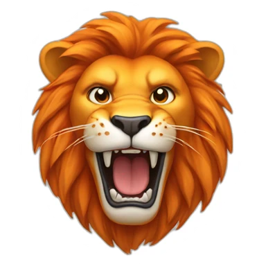 Orange lion growling face sticker