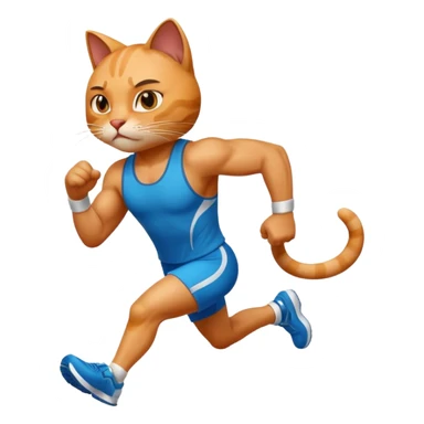 cool cat finishing a marathon sticker