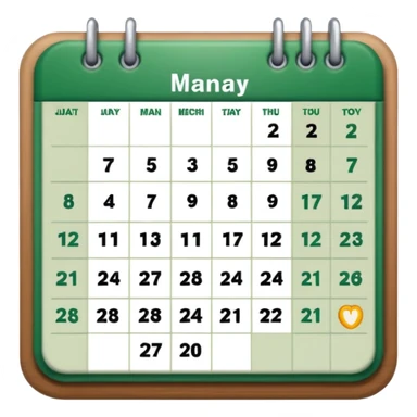tabla calendario con fondo verde sticker