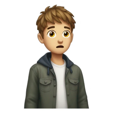 Scareing boy sticker