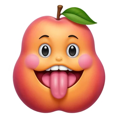 Tongue with a peach on it sticker