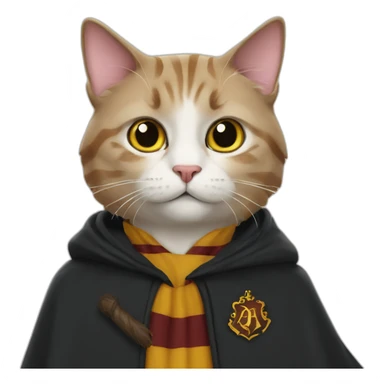 cat in a harry potter costume sticker
