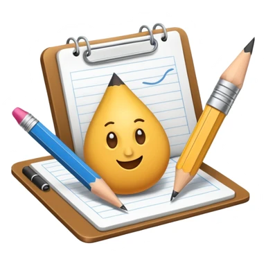 Create an icon representing the process of creating a black-and-white caricature. Include a pencil, a sketchpad with a humorous, exaggerated figure, and inking tools. Use bold lines and shading, with a transparent background. sticker