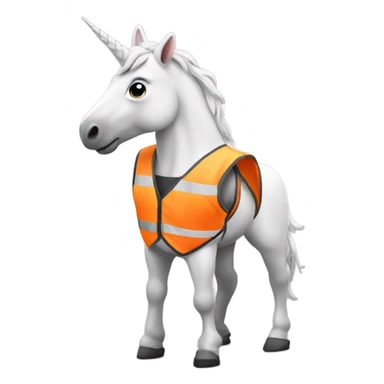 Unicorn wearing a safety vest sticker