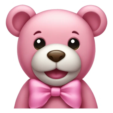 Pink teddy bear with bow sticker
