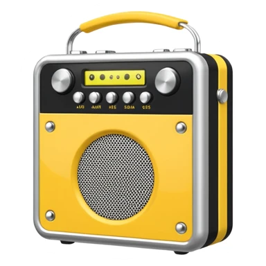 Portable Music Amplifier yellow sticker