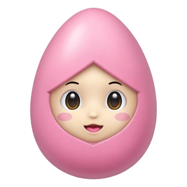 Uovo di pasqua kawaii rosa senza faccia sticker