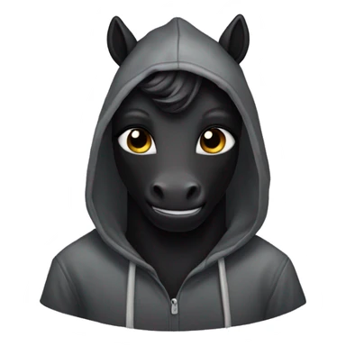Black Unicorn wearing a hoodie  sticker