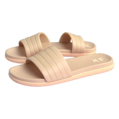 3D illustration of a Yeezy slide sandal, angled perspective, realistic shadows sticker