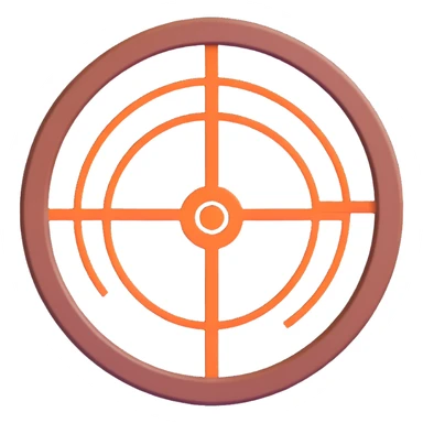 target reticle, sharp and clear, for PvP-focused emoji, modern emoji style, Rust-inspired details sticker