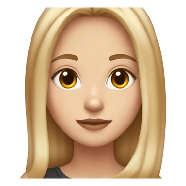 White girl with blonde balayage and brown eyes holding an orange cat sticker