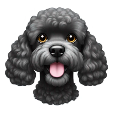 headshot miniture black poodle sticker
