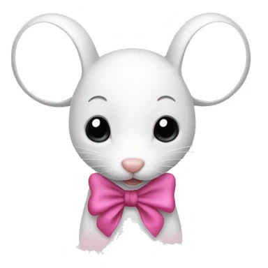 White mice pink bow  sticker