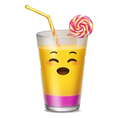 Yellow drink with candy  sticker