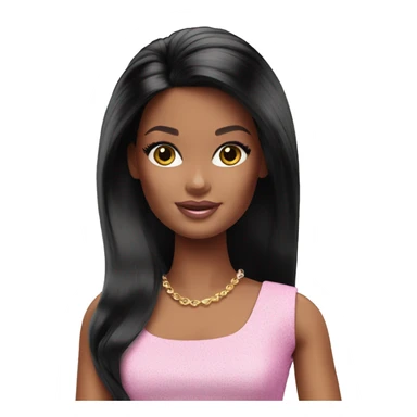 barbie doll black hair sticker