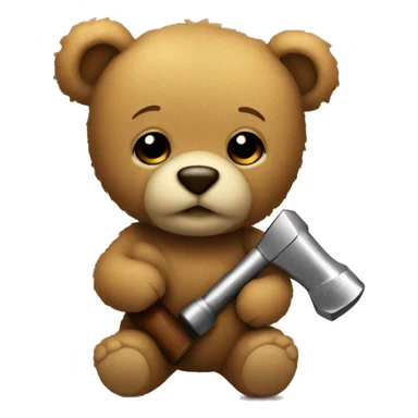 teddy bear holding a hammer sticker