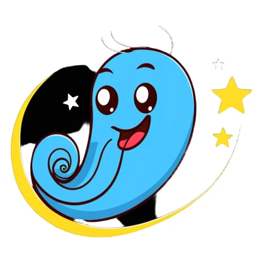 ridiculously silly face with spiraling eyes, wild expression, super long wavy tongue wiggling from side to side, stars and motion lines, extremely goofy, cartoonish, hilarious sticker
