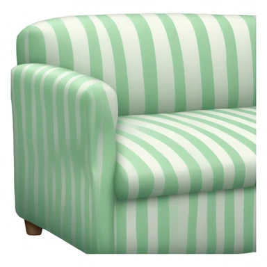 Striped pastel green and white sofa sticker