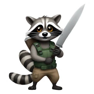 Raccoon with a knife sticker