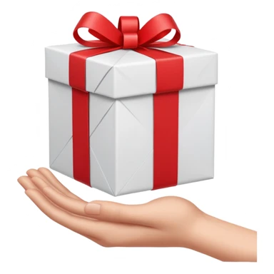 one hand extending a gift, simple, clear, no text sticker