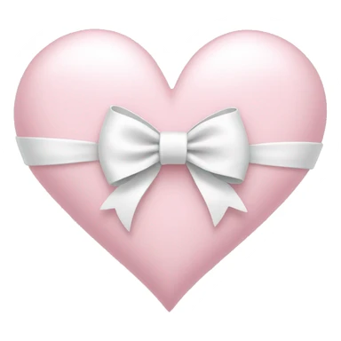 Light pink heart with white bow  sticker