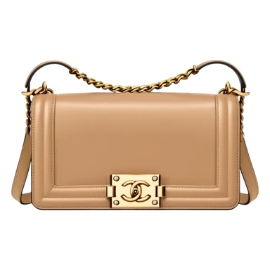 chanel le boy flesh color bag gold hardware sticker