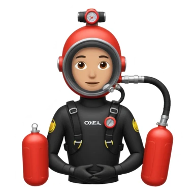 Diver + red oxygen tank,Coral Divers sticker