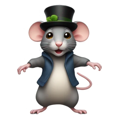 Rat with a hat dancing  sticker