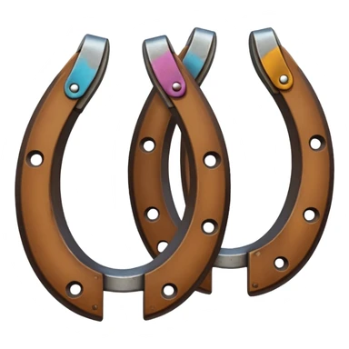 Small pair of brown horseshoes  sticker