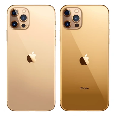 Gold iPhone 16 Pro Max, frontview and rearview sticker