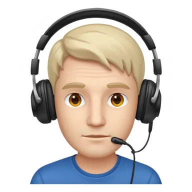 Man with over-ear headphones sticker