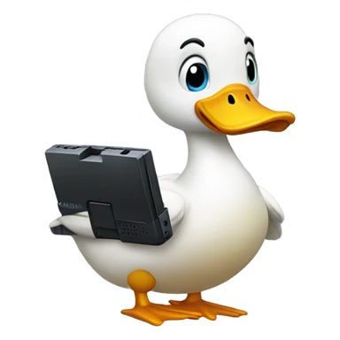duck playing the 3ds sticker