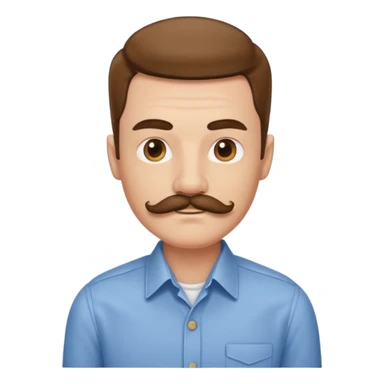 A person with a very square mustache and a side part  sticker