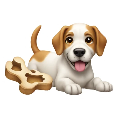 dog with a bone sticker