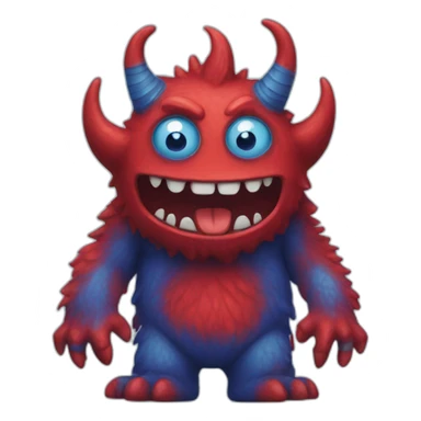 red and blue monster sticker