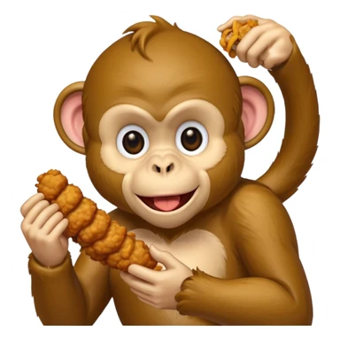 Monkey eating chicken  sticker