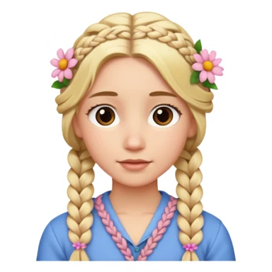 braided blonde hair with flowers in it sticker