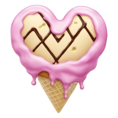 Heart made of ice cream sticker