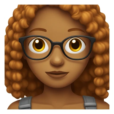 Dark Ginger girl with glasses sticker