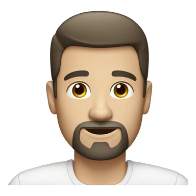 handsome white man with combover dark hair and a goatee sticker